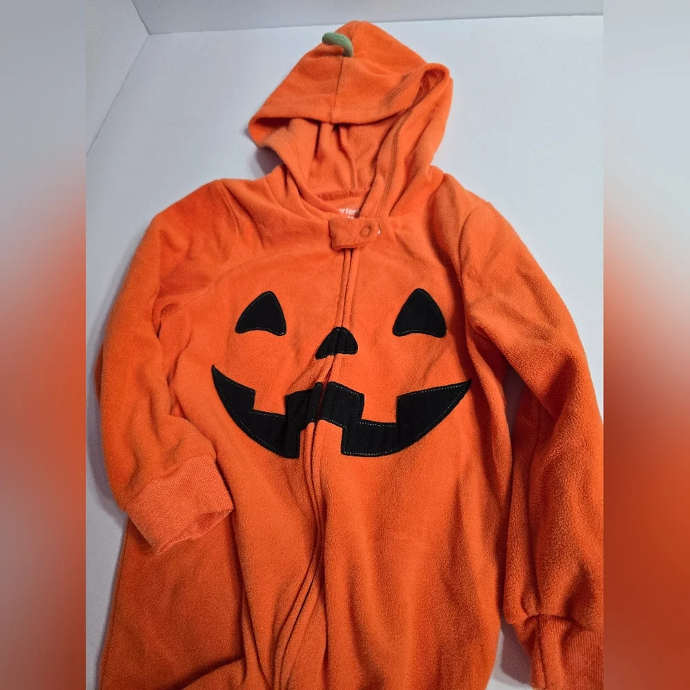 Orange Pumpkin Jack O Lantern Jumpsuit 2T - Picture 1 of 5